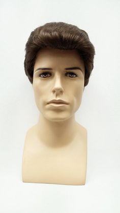 "Fashionable short and straight men's wig featuring a brushed-back style. Made with synthetic fibers. Color: Medium Brown (8) Style: Short Circumference: Adjustable Cap , Default at 21\" (max 22\") Materials: Synthetic Wig Fiber All sales are final. Please read all store policies before purchasing." Wigs For Men, Style Wig, Mens Wigs, Wig Short, Brown Wig, Synthetic Wig, Wig Styles, Medium Brown, Synthetic Wigs