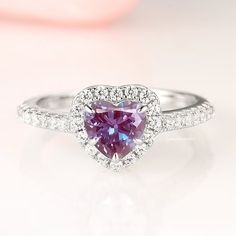 Popular Engagement Rings, Engagement Rings For Women, Alexandrite Ring, Sterling Silver Engagement Rings, Creating Jewelry, Wedding Ring Designs, June Birthstone, Ring Color, Silver Engagement Rings