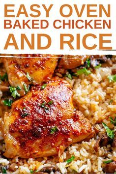 an easy oven baked chicken and rice recipe