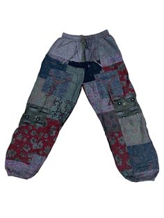 Patchwork overnight pants , Where classic craftsmanship meets Bold modern style these are true work of art, each piece featuring a unique patchwork, design blends different texture patterns from one of a kind look and The overdied Finish at the rich Depth of color, giving the pants of vintage worn in field while maintaining their vibrant tones    1 -Handcrafted patch: Each period is tested every piece of unique creation with his own blend of fabrics and colours 2 - premium overdie process: The r Hippie Style Patchwork Harem Pants For Festivals, Festival Cotton Patchwork Harem Pants, Festival Patchwork Cotton Harem Pants, Bohemian Baggy Patchwork Harem Pants, Cotton Patchwork Harem Pants For Festival, Festival Harem Pants With Patchwork, Baggy Patchwork Pants For Festival, Traditional Patchwork Harem Pants For Festival, Pants Patch