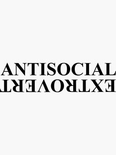 the words antisocial aleoalike are in black letters on a white background