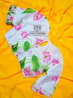 Blouse Back Neck Painting Designs, Saree Blouse Painting Designs, Painting For Blouses, Paint Blouse Designs, Fabric Painted Blouses, Paintings On Blouses, Hand Painting Designs For Blouses, Lotus Painting On Blouse, Blouse Back Painting Designs