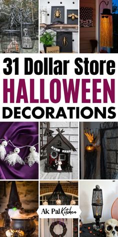 Elevate your Halloween home decorations with our budget-friendly dollar store Halloween decorations. Discover creative, inexpensive Halloween decorating ideas and DIY Halloween crafts that won't break the bank. From DIY Halloween wreaths, table centerpieces, porch signs, and displays to other indoor and outdoor Halloween decorations, you'll find tons of Halloween craft projects for your home. Inexpensive Halloween Decorations, Store Halloween Decorations, Dollar Tree Halloween Decor, Dollar Store Halloween Decorations, Cheap Diy Halloween Decorations, Cheap Halloween Decorations, Dollar Tree Halloween, Homemade Halloween Decorations, Diy Halloween Wreath