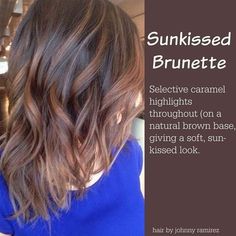 Caramel Highlights, Brunette Color, Hair Color Ideas For Brunettes, Summer Hair Color For Brunettes, Winter Hair Color, Hair Color Highlights, Short Hairstyle