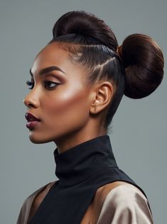 41 Sleek Bun Hairstyles for Black Women: A Style Guide Bun Hairstyles For Black Women, Natural Hair 4c, Sleek Bun Hairstyles, Humidity Hair, Chic Hairstyle, High Bun Hairstyles, Hair 4c, Sleek Ponytail Hairstyles, Short Hair Hacks