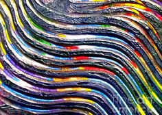 an abstract painting with multicolored lines