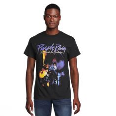 Celebrate His Royal Badness & Your Superior Prince Fandom With This Prince Graphic T-Shirt For Men. With A Bold Purple Rain Graphic Design, This Men’s Tee Features A Comfortable Crewneck, Short Sleeves, Relaxed Fit & Soft Cotton. A Great Addition To Your Wardrobe, This Prince Tee Is Ready To Headline Your Rock ’N’ Roll Look! Material: % Cotton Care: Machine Washable Size: Model Is 6'1" & Is Wearing A Size M Fit: Relaxed Closure: Pullover Style Sleeves: Short Pockets: None Features: Crewneck; Gra Prince Purple Rain Graphic Tee, Prince Shirt, Paisley Park, Purple Rain, Pullover Styling, Prince, Paisley, Tee Shirts, Short Sleeves