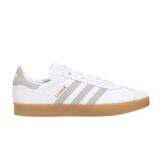 Find ADIDAS Gazelle ' Grey Gum on Editorialist. Gazelle 'White Grey Gum' Adidas Gazelle White, Adidas Gazelle Grey, Grey Adidas Shoes, Gum Brands, Green Sneakers, Latest Sneakers, Grey Shoes, Grey Adidas, Adidas Gazelle