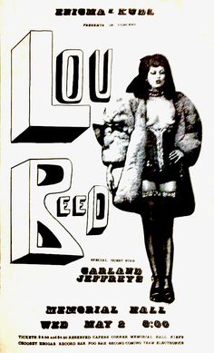 an old poster with a woman in fur coat