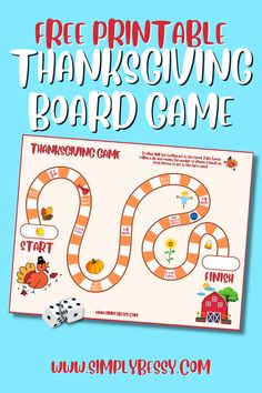 a free printable thanksgiving board game for kids to play on the road with their family