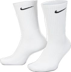 Nike Swoosh, Sporty Look, 6 Packs, 6 Pack, Crew Socks, Snug Fit, Dri Fit, White Black, Arch