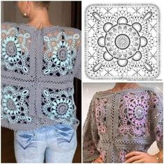 crochet patterns for sweaters and tops with pictures of the same pattern in different colors