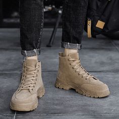 Color: Black,Grey,Khaki Closure Type: Lace-up Feature: Slip Resistant Size: US 8,US 9,US 10,US 7.5,US 8.5,US 6.5 Upper Material: Suede Outsole Material: Rubber Casual Lace-up Moto Boots With Zipper, Casual Moto Boots With Zipper And Round Toe, Khaki Round Toe Winter Boots, Casual Moto Boots With Zipper Closure, Casual Martin Boots With Zipper Closure, Casual Martin Boots With Zipper Closure For Fall, Casual Martin Boots With Zipper For Fall, Casual Lace-up Martin Boots With Zipper, Casual Fall Martin Boots With Zipper Closure