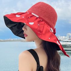 You will find that this baseball cap is a high quality, stylish cap made with high quality materials and is designed to be stylish and comfortable. Red Beach Cap, Trendy Red Bucket Hat For Vacation, Vacation Cap With Upf 50+, Vacation Cap With Upf 50+ Protection, Red Cap For Vacation, Red Beach Hats With Uv Protection, Red Beach Hat With Uv Protection, Summer Red Visor Hats, Red Visor Hats For Summer