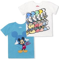 WEAR MICKEY'S TIMELESS COOLThe whole world knows Mickey and even adults wear Mickey shirts, why? Because he's been on the top for eons, making him a timeless and stylish character to grace children's clothes. Mickey shirts successfully combine trend, comfort, and fun which kids really enjoy. Get your son 2 cool hypoallergenic shirts today at a pocket-friendly price! Size: 12M.  Color: Blue.  Gender: male.  Age Group: adult.  Pattern: graphic. Mickey Shirts, Disney With A Toddler, Baby Boy Tops, Disney Toddler, Mickey Shirt, Mickey Mouse Shirts, Disney Boys, Disney Bounding, Kid Character