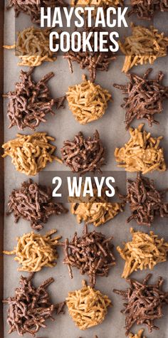 two ways to make haystack cookies that look like they have been made in the microwave