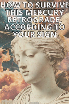 a statue with the words how to survive this mercury retrorade according to your sign