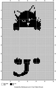 a cross stitch pattern with an image of a cat's face and the letter c