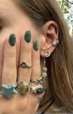 Nails And Rings, Mode Hippie, Indie Jewelry, Estilo Hippie, Dope Jewelry, Funky Jewelry, Piercing Tattoo, Jewelry Inspo, Dream Jewelry