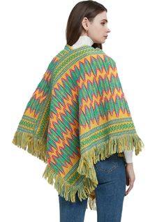 Pattern: color matchingPopular elements: tasselsStyle: pullover cloakWidth (CM):65Style: retro nationColor: khaki, black red, red, white, green, fuchsiaLength (CM):80-100cm Casual Multicolor Poncho For Winter, Winter Multicolor Poncho With Tassels, Multicolor Tassel Poncho For Winter, Casual Winter Poncho With Tassels, Spring Multicolor Fringe Poncho, Black Leather Skirt Outfit, Women Knitting, Boho Waves, Leather Skirt Outfit