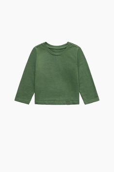 SET™ HEAVY COTTON KIDS LONG SLEEVE IN ROSEMARY Casual Long Sleeve Dark Green Tops, Casual Dark Green Long Sleeve Tops, Spring Long Sleeve Dark Green Tops, Spring Casual Dark Green Long Sleeve Tops, Spring Dark Green Long Sleeve Tops, Organic Cotton Long Sleeve Tops For Fall, Organic Cotton Long Sleeve Tops For Spring, Organic Cotton Long Sleeve Spring Tops, Long Sleeve Organic Cotton Tops For Fall