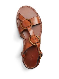 Polo Ralph Lauren Polo Pony Leather Sandals - Farfetch Preppy Luxury, Modern Preppy, Polo Pony, Sandals Brown, Brown Leather Sandals, Caramel Brown, Demi Fine Jewelry, Summer Beach Wear, Flat Boots