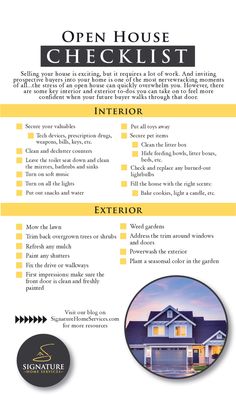 an open house checklist is shown in this image