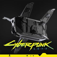 an advertisement for the cyberpunk game, featuring a sci - fi type vehicle