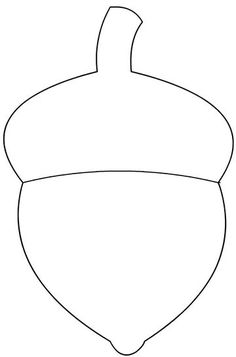 an acorn is shown in the shape of a line art drawing, with one section cut