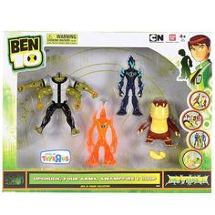 three action figures are shown in the package for play - do - it with ben and friends