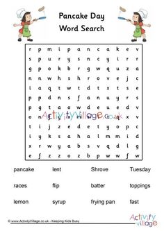 a worksheet with words and pictures for the word search