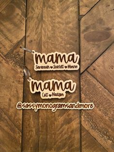 some type of sticker that says mama on the side of a wooden floor with wood planks