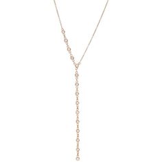 Sofer Jewelry - Half Plain Bezel Diamonds By The Yard Drop Necklace in 14K Rose Gold Elegant Gold Diamond Backdrop Necklace, Luxury Rose Gold Lariat Necklace, Timeless Rose Gold Clavicle Chain Jewelry, Elegant Rose Gold Clavicle Chain Drop Necklace, Elegant Rose Gold Drop Necklace With Clavicle Chain, Timeless Rose Gold Clavicle Chain, Classic Rose Gold Jewelry With Rose Cut Diamonds, Dainty Rose Gold Necklace For Formal Occasions, Luxury Rose Gold Lariat Jewelry