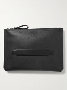 Big meetings and business trips call for TOM FORD's 'Buckley' document holder to keep organised. It's been made in Italy from pebble-grain leather that will hide any scratches and features a neat front strap for carrying it in hand. Inside, you'll find space for storing business cards and other notes. Luxury Leather Wallet With Grained Texture, Elegant Leather Wallet With Grained Texture, Formal Leather Wallet With Grained Texture, Leather Rectangular Wallet For Work, Textured Leather Wallets For Formal Occasions, Formal Textured Leather Wallet, Classic Formal Wallet With Pebbled Texture, Classic Formal Wallets With Pebbled Texture, Classic Pebbled Texture Formal Wallets