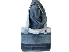 a handbag made out of jeans on a mannequin's head