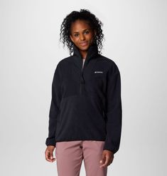 This everyday pullover offers lightweight warmth thanks to soft fleece, an easy-to-zip-up design, and protective stretch binding at the cuffs, hem, and collar for a finished look. Columbia Quarter Zip Fleece, Half Zip Fleece, Fleece Quarter Zip, Quarter Zip Fleece, Black Fleece, Columbia Sportswear, Half Zip, Quarter Zip, Binding