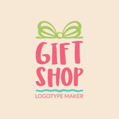 a logo for a gift shop with a bow