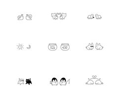 the icons are drawn in black and white to make it look like they have animals on them