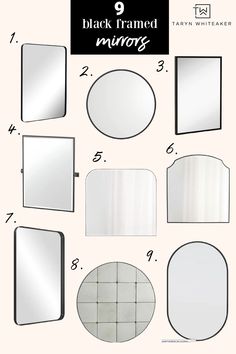 the instructions for how to make a black framed mirror with mirrors on top and bottom