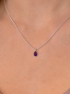 This dainty purple Amethyst pendant necklace has a delicate silver chain. The chain is solid sterling silver 925., and there is an extension so that the size can be adjusted. There are different stonees to choose from. The stones are natural stones and no 2 are identical, but they are similar. If you would like a custom order or have any questions please contact me, thanks. Amethyst Pendant Necklace, Amethyst Necklace Pendant, Necklace Amethyst, Amethyst Necklace, Amethyst Pendant, Necklace Dainty, Necklaces For Women, Purple Amethyst, Sterling Silber