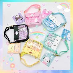 Sanrio mini crossbody bag features adjustable/removable strap drop, cute accessories for Pitatto magnet plush or any plush doll, super fun! Also it can use as small pouch keychain to storage jewelry, coin, wired headphone plus it can fit AirPod 1/2 and AirPod Pro! Measurement: 2.75” x 3” 100% Authentic Harajuku Style Cute Shoulder Bag For Gift, Kawaii Multicolor Shoulder Bag As Gift, Cute Compact Shoulder Bag For Gift, Cute Portable Shoulder Bag For Gifts, Cute Portable Shoulder Bag For Gift, Cute Rectangular Shoulder Bag, Cute Pouch Shoulder Bag For Personal Use, Pouch Keychain, Airpod Pro