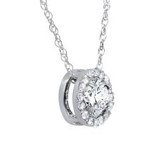 This popular women's fancy solitaire pendant features 1/3ct center and 12 round brilliant cut accent stones.  All diamonds are set in solid 10k white gold.  An 18" 10k white gold clasp lock chain is included. Round Solitaire Halo, Gold G, White Gold Chains, Halo Pendant, Circle Diamond, Heart Pendant Diamond, Solitaire Pendant, Screw Back Earrings, Diamond Halo