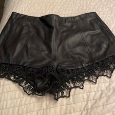 So Rocker Chic Fitted Leather Shorts For Party, Shorts With Lace, Shorts High Waisted, Rocker Chic, Leather Shorts, High Waisted Shorts, Rag & Bone, Rocker, Bones