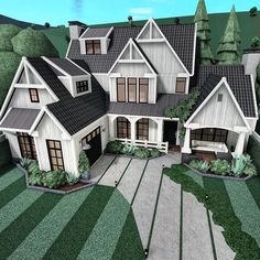 Its a house Farmhouse Layout, Mansion Bloxburg, House Plans With Pictures, Bloxburg Builds