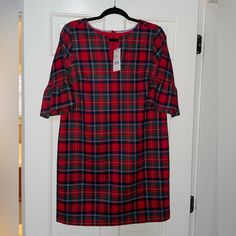 Brand New With Tags Pet And Smoke Free Home Casual V-neck Plaid Dress, Cotton Plaid V-neck Dress For Picnic, Crochet Lace Shirt, Summer Gingham Plaid Dress With V-neck, Lace Shirt Dress, Vineyard Vines Long Sleeve Womens, Plaid Cotton V-neck Dress, Wool Cowl, Long Sleeve Cotton Dress