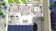 an aerial view of a house from above