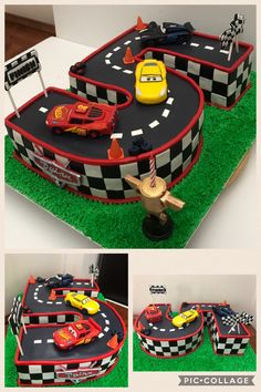 this cake is made to look like a race track