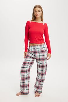 FLANNEL BOYFRIEND BOXER PANT Pyjamas Pants, Casual Denim Shirt, Boxer Pants, Women Sleepwear, Long Sleeve And Shorts, Pyjama Bottoms, Pajama Pant, Women Nightwear, Navy Green