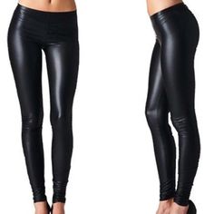 Brand New Faux Leather Legging Pleather In Black. Size Small, Medium, Large Or Xlarge. True To Size And Has Some Stretch. This Is A Low Rise Style. For High Waisted Style, Please Check My Other Listings. Casual Black Polyurethane Leather Pants, Elegant Black Polyurethane Leather Pants, Black Faux Leather Casual Leggings, Elegant Black Leather Leggings, Elegant Black Faux Leather Leggings, Leather Legging, High Waist Fashion, Faux Leather Leggings, Leather Leggings