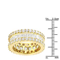 This dazzling baguette round diamond eternity features 3 carats of round and baguette diamonds (high quality, natural diamonds), each expertly set in a one of a kind design. Available in 18K white, yellow and rose gold; also available in a luxurious platinum diamond eternity band design (please contact us for pricing details). Round Diamond Eternity Band, Month Gemstones, Diamond Jewelry Store, Diamond Eternity Band, Band Design, Baguette Diamonds, Eternity Band Ring, Rose Ring, Diamond Anniversary